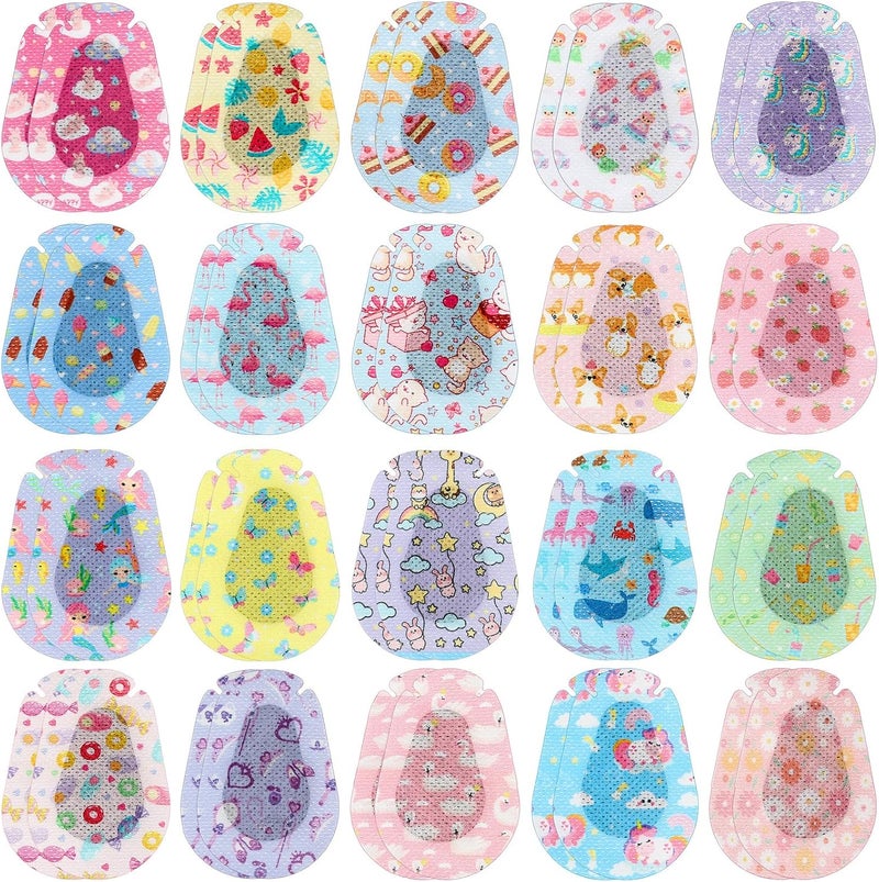 Copkim 40 Pcs Adhesive Eye Patches for Kids Girls Cute Toddler Eye Patch Bulk Colorful Breathable Lazy Patch Cartoon Adhesive Bandages for Children Baby Light Blocking, 20 Styles, 3 x 2 Inches - Image 1